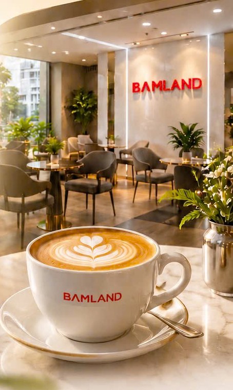 Không gian tiếp khách của BAMLAND, nơi diễn ra buổi cafe sáng